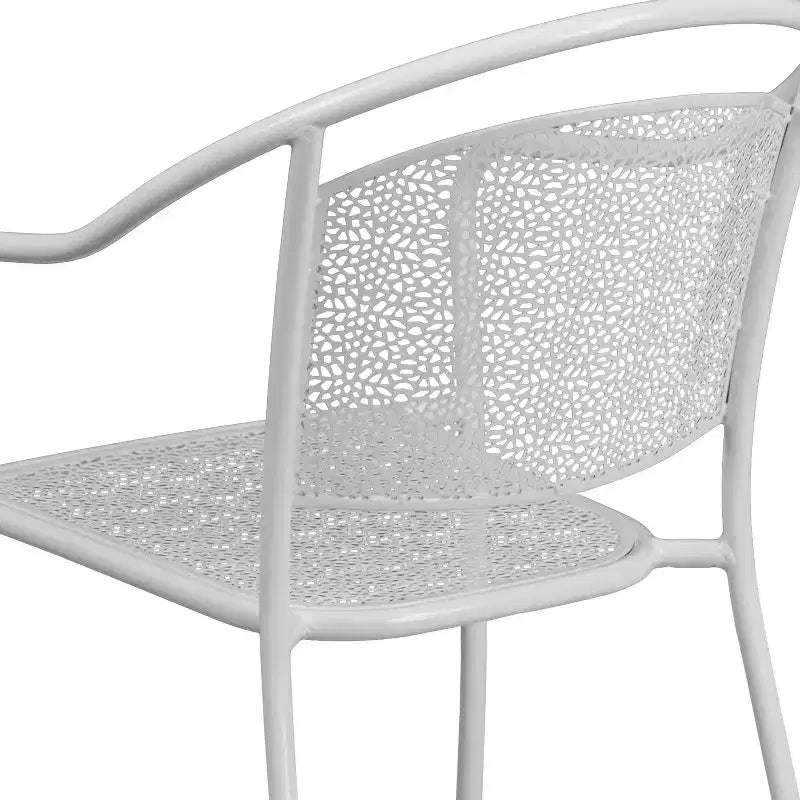 Chaise de patio en acier de qualité commerciale Flash Furniture avec dossier rond pour l'intérieur et l'extérieur