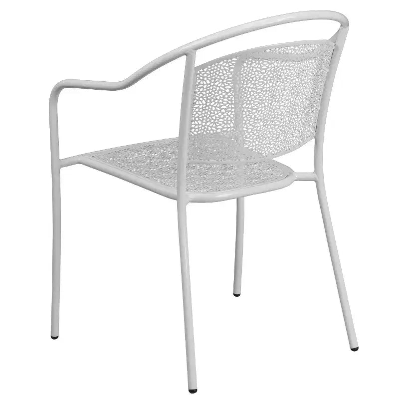 Chaise de patio en acier de qualité commerciale Flash Furniture avec dossier rond pour l'intérieur et l'extérieur