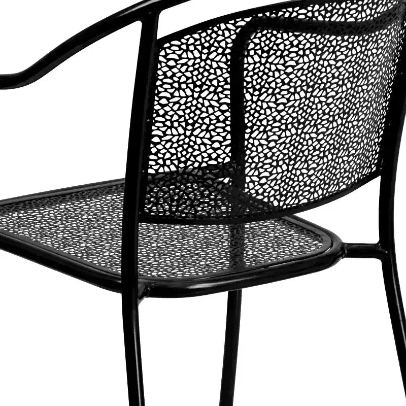 Chaise de patio en acier de qualité commerciale Flash Furniture avec dossier rond pour l'intérieur et l'extérieur