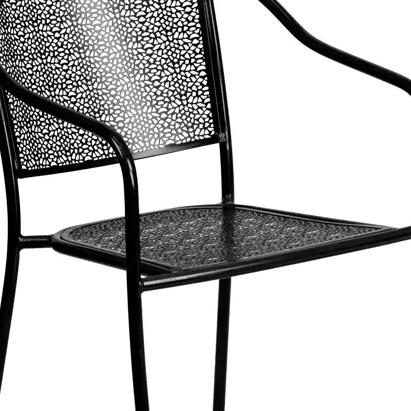 Chaise de patio en acier de qualité commerciale Flash Furniture avec dossier rond pour l'intérieur et l'extérieur