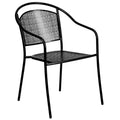 Chaise de patio en acier de qualité commerciale Flash Furniture avec dossier rond pour l'intérieur et l'extérieur