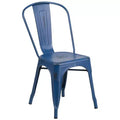 Chaise empilable Emma et Oliver en métal vieilli coloré de qualité commerciale pour l'intérieur et l'extérieur