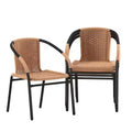 Flash Furniture Lila 4 Pack Rattan Indoor-Outdoor Restaurant Stack Chair