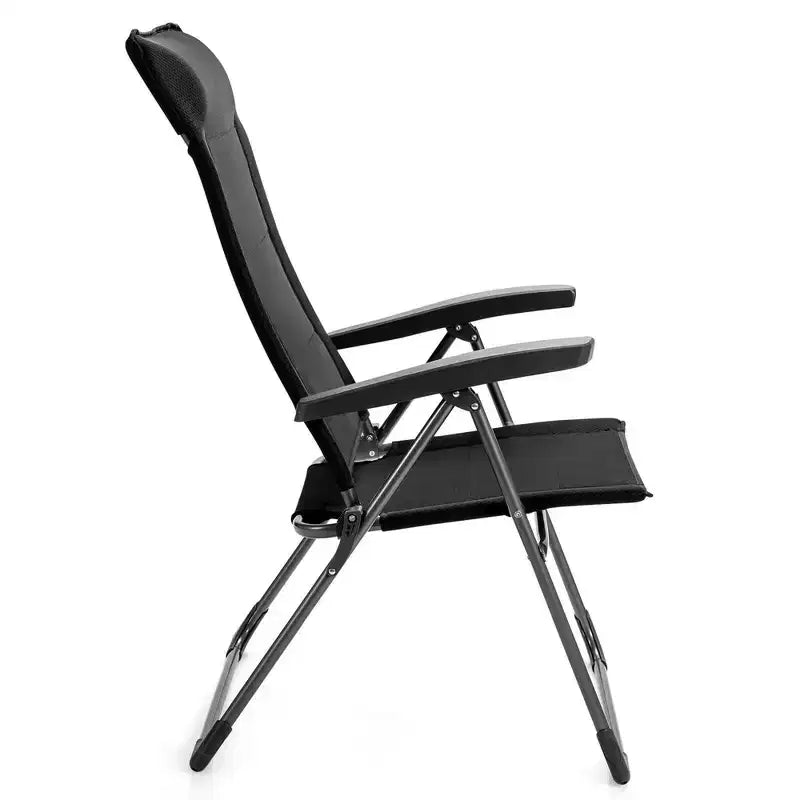 Costway Lot de 2/4 chaises pliantes de salle à manger pour patio, portables, appui-tête réglable, noires