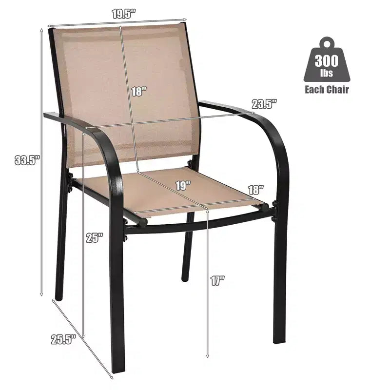 Lot de 4 chaises de salle à manger empilables Costway avec cadre en acier et tissu à séchage rapide