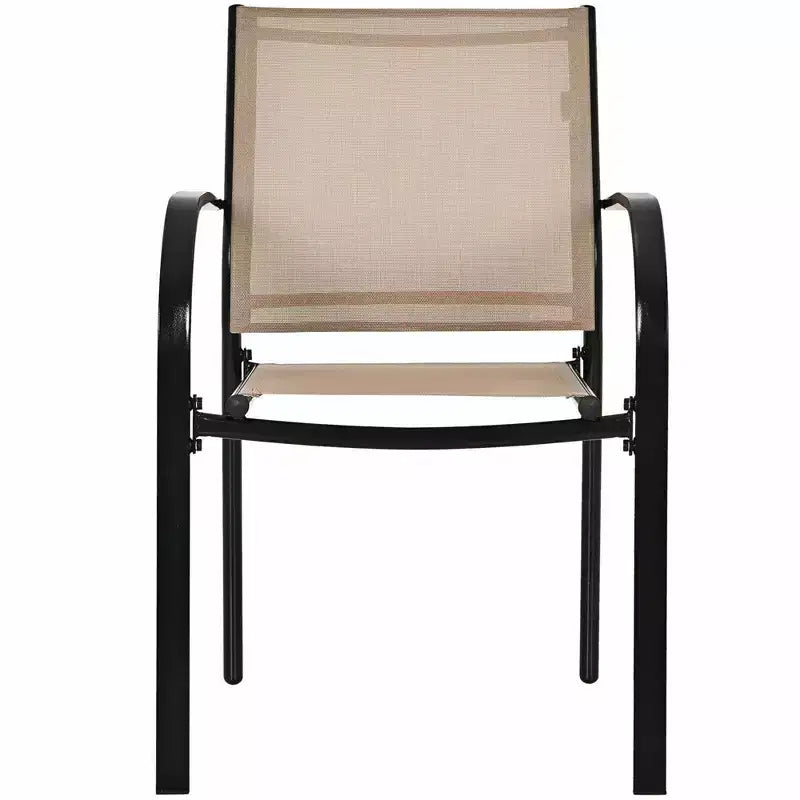 Lot de 4 chaises de salle à manger empilables Costway avec cadre en acier et tissu à séchage rapide