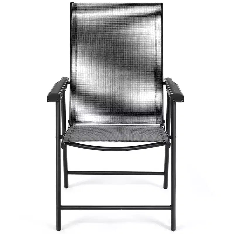 Costway Lot de 4 chaises pliantes d'extérieur pour patio, camping, jardin, piscine, plage avec accoudoir