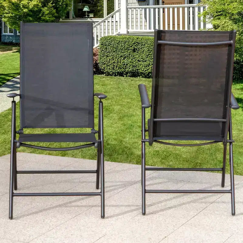 Fauteuils de jardin 2 places Captiva Designs 7 positions à dossier haut et cadre en aluminium