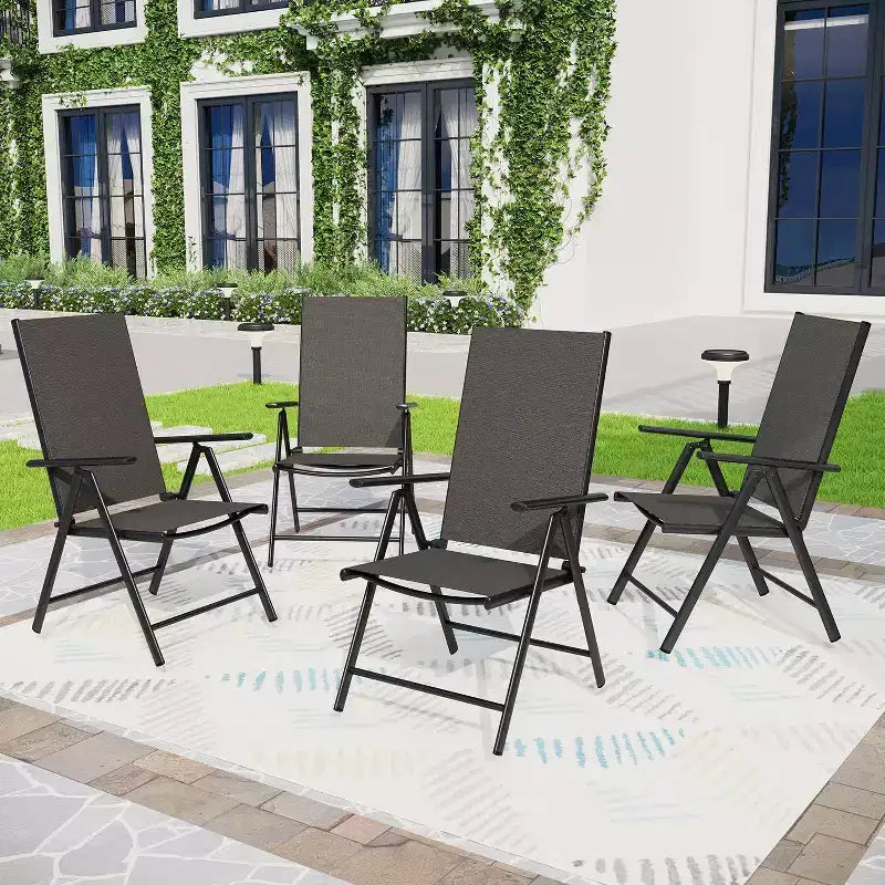 Fauteuils de jardin 2 places Captiva Designs 7 positions à dossier haut et cadre en aluminium