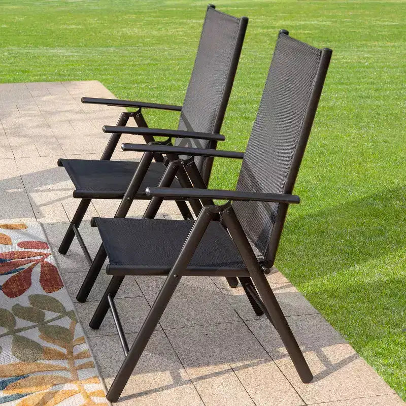 Fauteuils de jardin 2 places Captiva Designs 7 positions à dossier haut et cadre en aluminium
