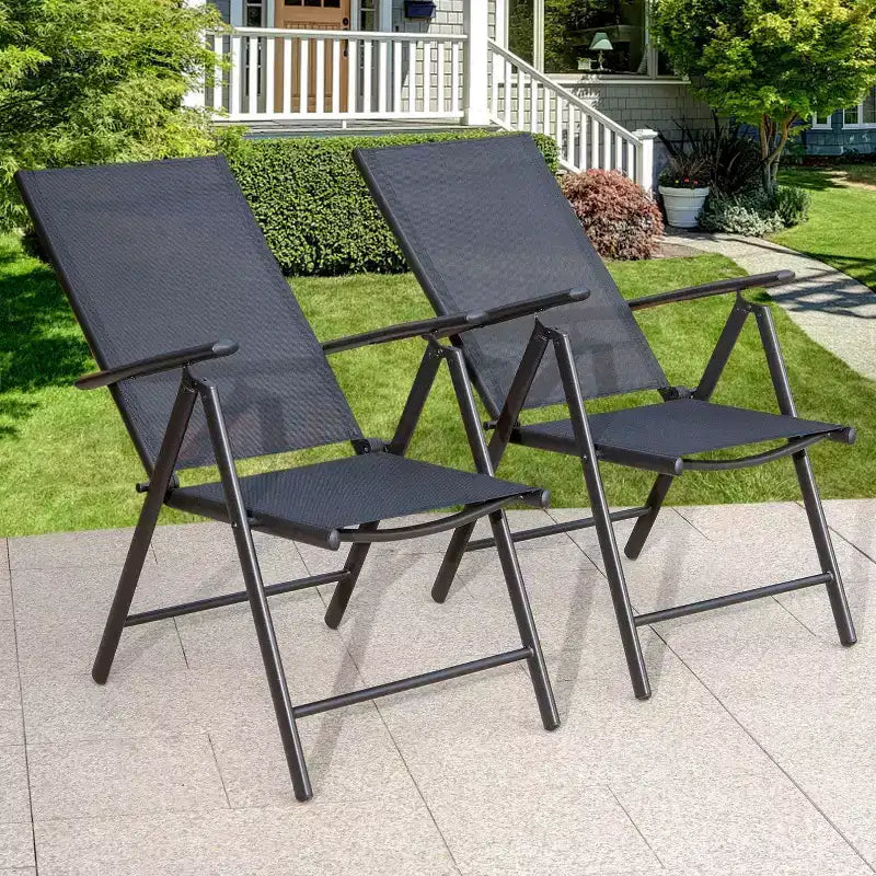 Fauteuils de jardin 2 places Captiva Designs 7 positions à dossier haut et cadre en aluminium