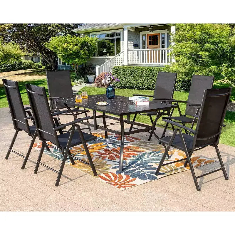Fauteuils de jardin 2 places Captiva Designs 7 positions à dossier haut et cadre en aluminium