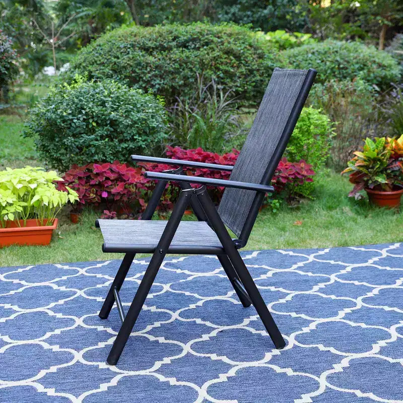 Fauteuils de jardin 2 places Captiva Designs 7 positions à dossier haut et cadre en aluminium