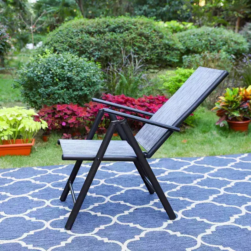 Fauteuils de jardin 2 places Captiva Designs 7 positions à dossier haut et cadre en aluminium