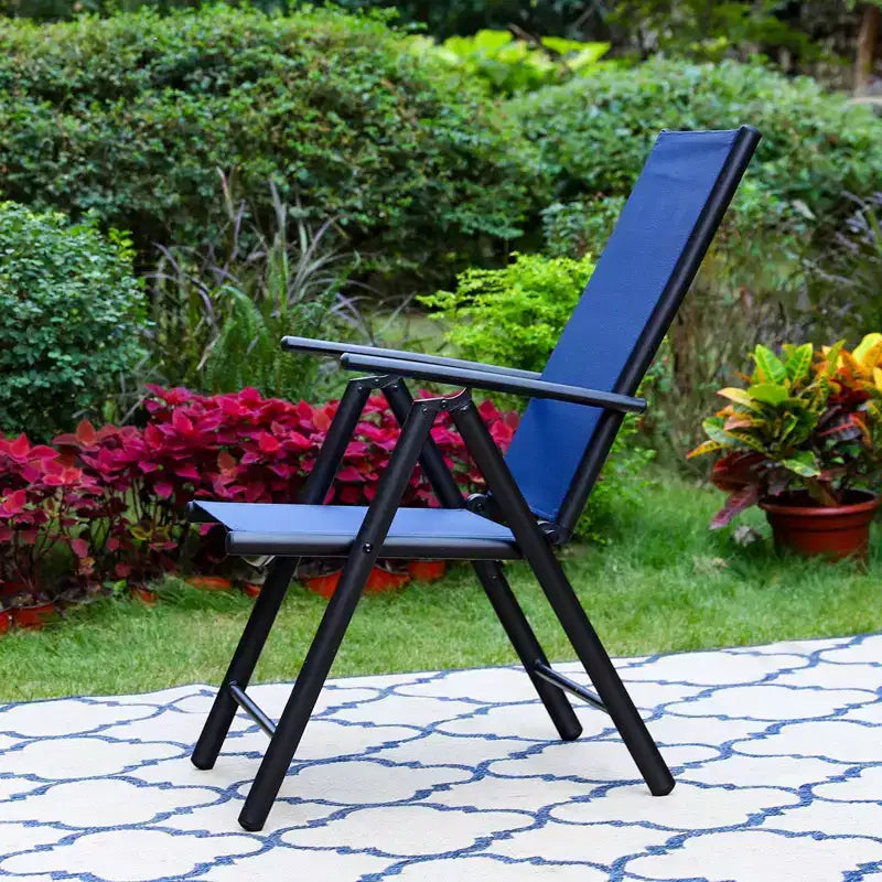 Fauteuils de jardin 2 places Captiva Designs 7 positions à dossier haut et cadre en aluminium