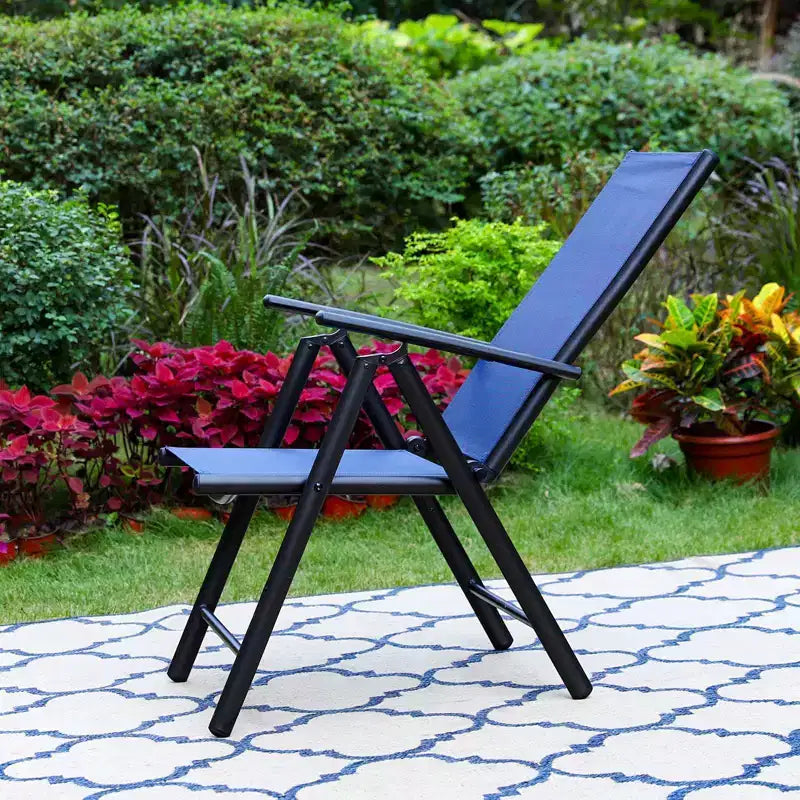 Fauteuils de jardin 2 places Captiva Designs 7 positions à dossier haut et cadre en aluminium