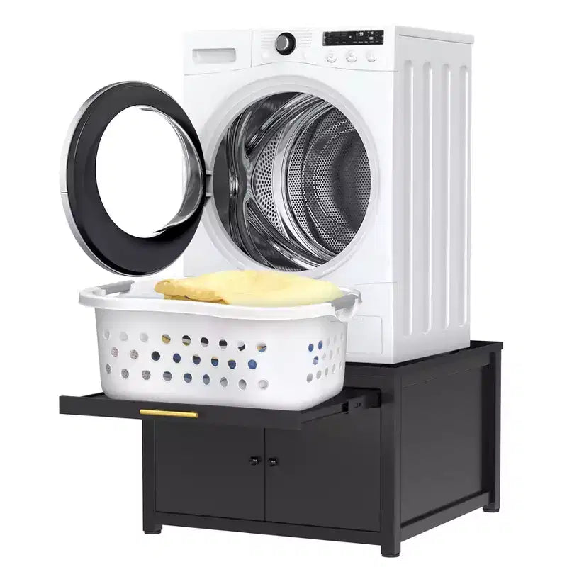 Socle robuste en métal pour lave-linge et sèche-linge noir / blanc – Unité simple, anti-vibration