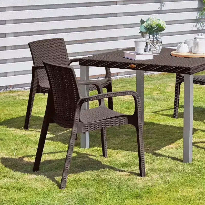 Koppla Chaises de jardin empilables en rotin 2 pièces - Lagon