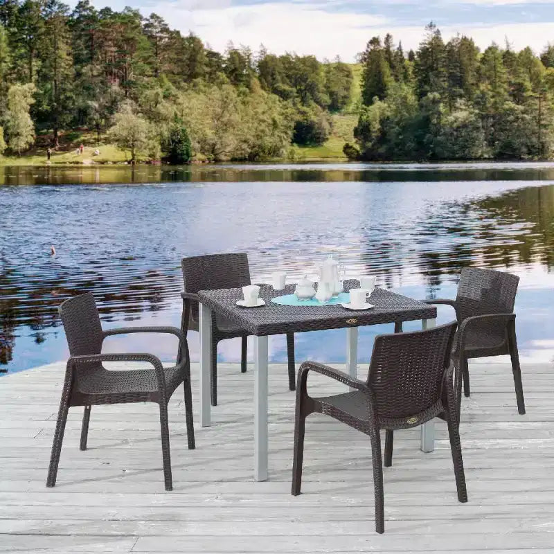 Koppla Chaises de jardin empilables en rotin 2 pièces - Lagon