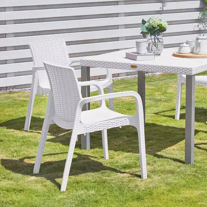 Koppla Chaises de jardin empilables en rotin 2 pièces - Lagon