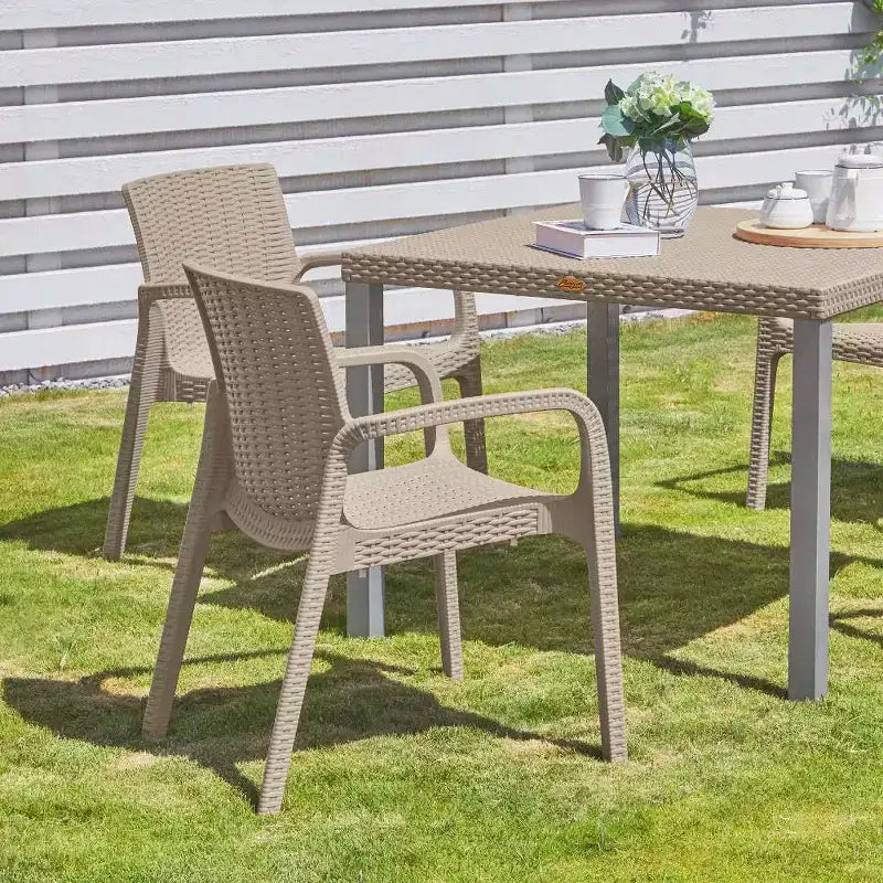Koppla Chaises de jardin empilables en rotin 2 pièces - Lagon