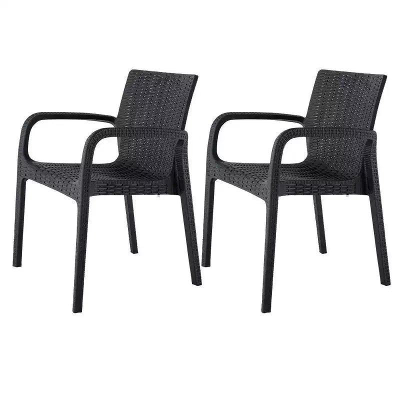 Koppla Chaises de jardin empilables en rotin 2 pièces - Lagon