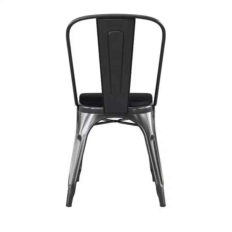 Flash Furniture Perry Chaise empilable en métal de qualité commerciale pour l'intérieur et l'extérieur avec assise en polystyrène tout temps