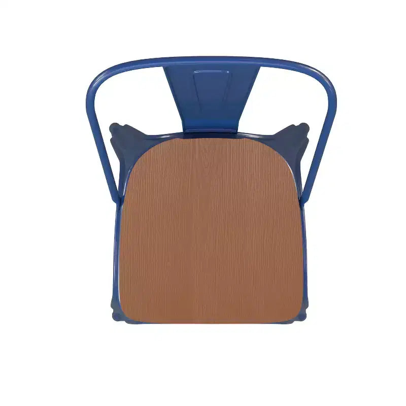 Flash Furniture Perry Chaise empilable en métal de qualité commerciale pour l'intérieur et l'extérieur avec assise en polystyrène tout temps