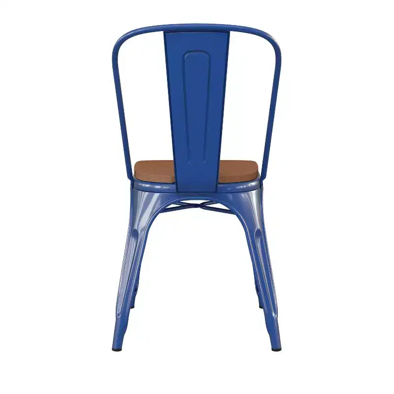 Flash Furniture Perry Chaise empilable en métal de qualité commerciale pour l'intérieur et l'extérieur avec assise en polystyrène tout temps