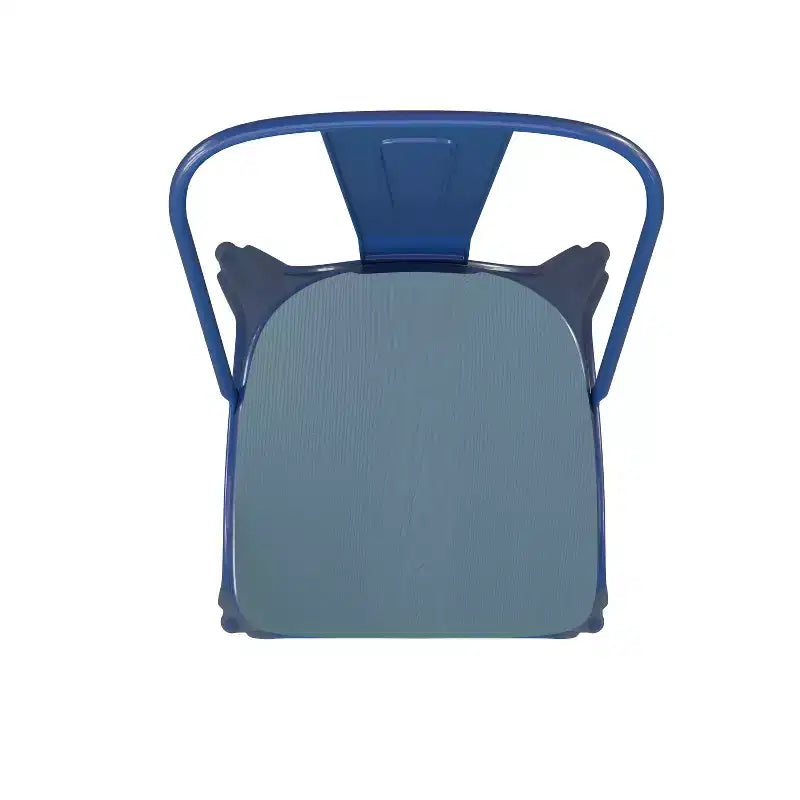 Flash Furniture Perry Chaise empilable en métal de qualité commerciale pour l'intérieur et l'extérieur avec assise en polystyrène tout temps