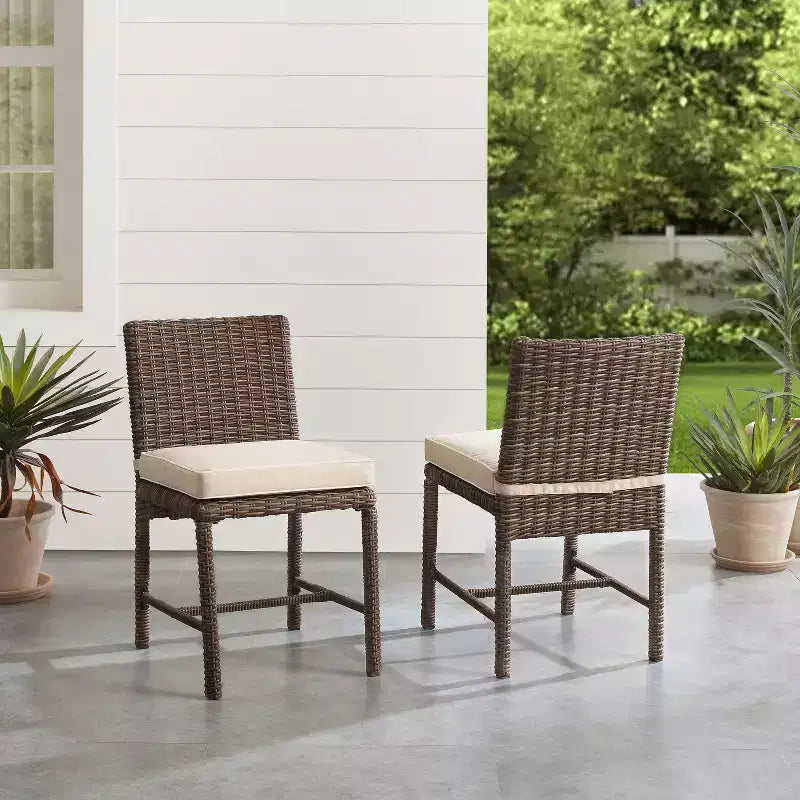 Lot de 2 chaises d'extérieur sans accoudoirs en acier Bradenton - Crosley