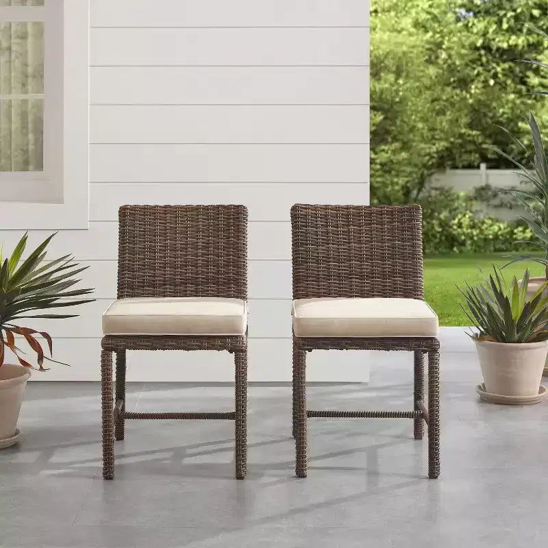 Lot de 2 chaises d'extérieur sans accoudoirs en acier Bradenton - Crosley