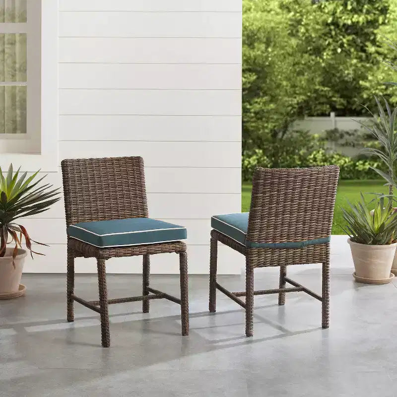 Lot de 2 chaises d'extérieur sans accoudoirs en acier Bradenton - Crosley