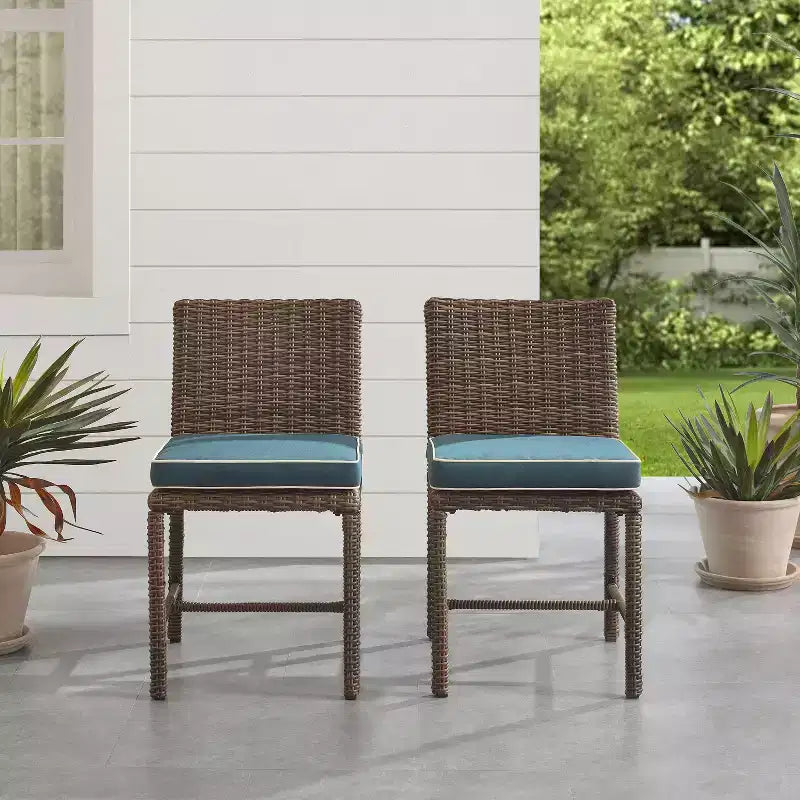 Lot de 2 chaises d'extérieur sans accoudoirs en acier Bradenton - Crosley