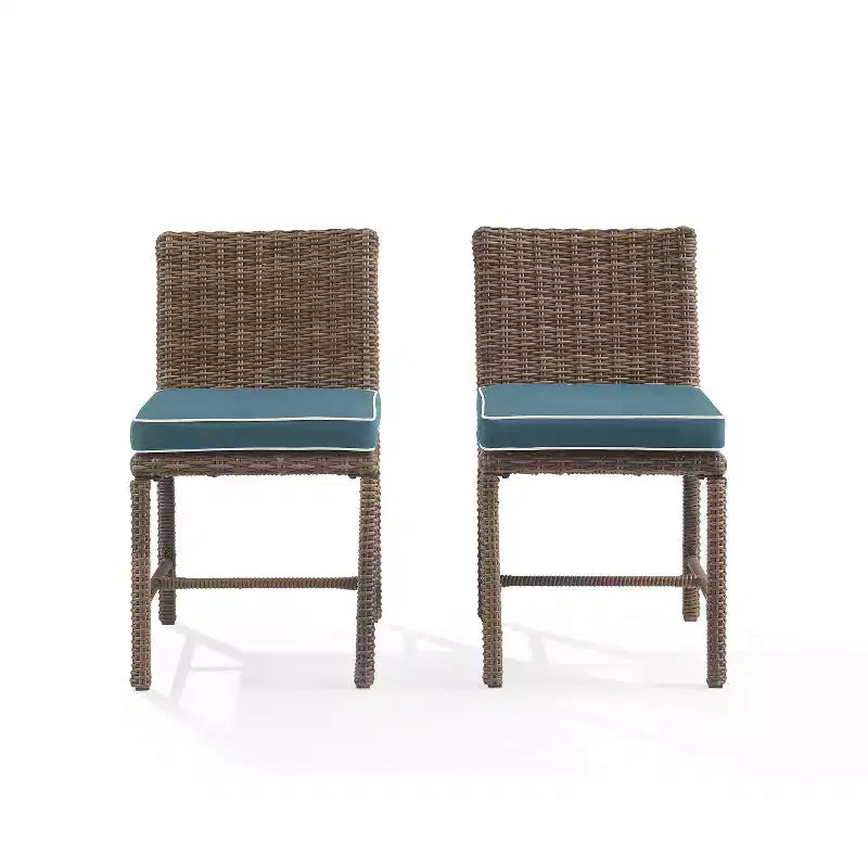 Lot de 2 chaises d'extérieur sans accoudoirs en acier Bradenton - Crosley