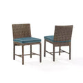 2pk Bradenton Outdoor Steel Armless Chairs - Crosley