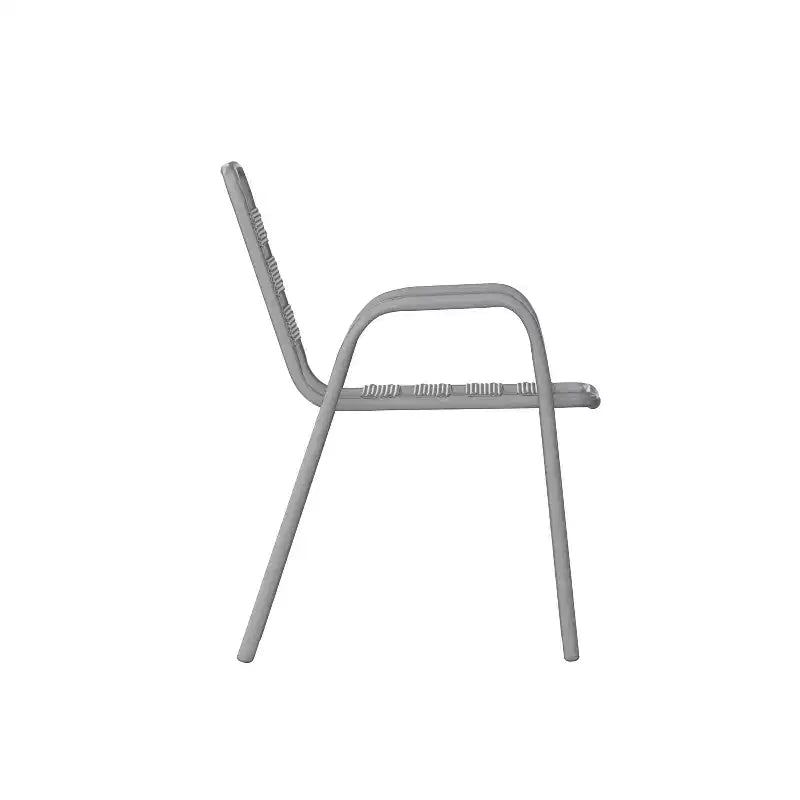 Chaise empilable de restaurant commerciale Flash Furniture Lila en métal, pour intérieur et extérieur, avec dossier et accoudoirs à triple latte métallique