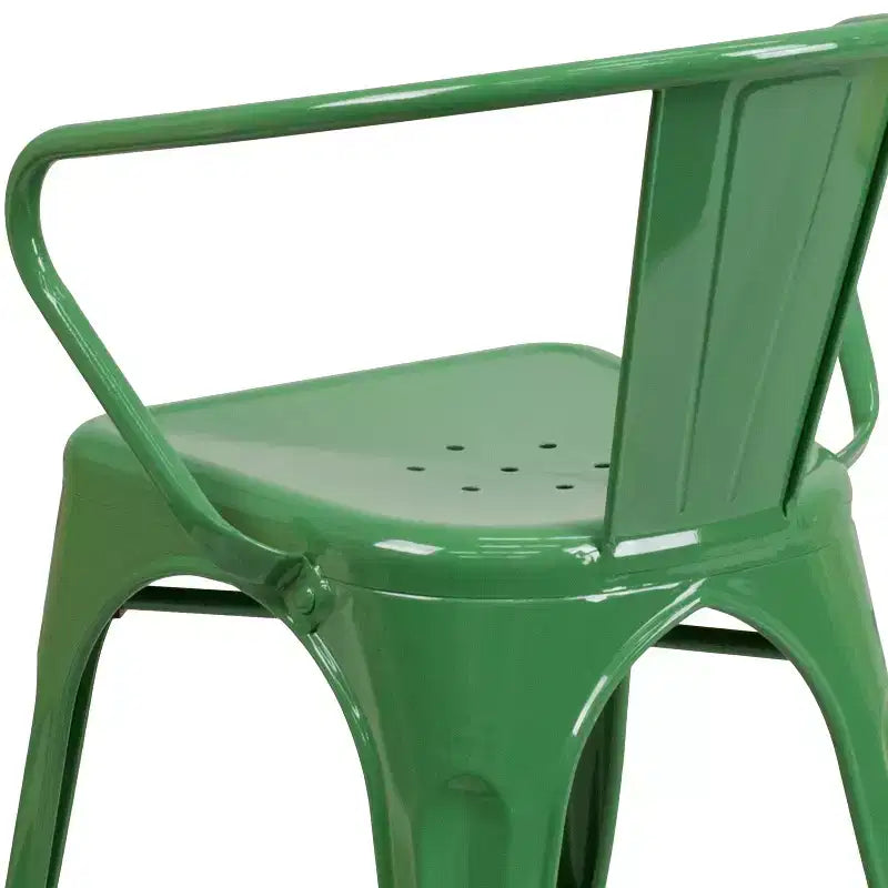 Chaise Emma et Oliver avec accoudoirs, en métal, qualité commerciale, lot de 4, pour l'intérieur et l'extérieur