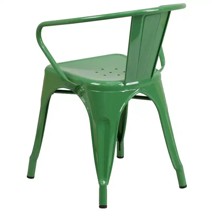 Chaise Emma et Oliver avec accoudoirs, en métal, qualité commerciale, lot de 4, pour l'intérieur et l'extérieur