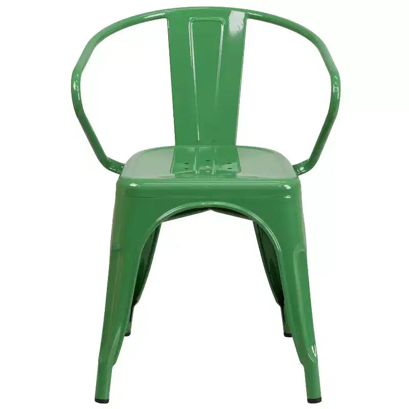 Chaise Emma et Oliver avec accoudoirs, en métal, qualité commerciale, lot de 4, pour l'intérieur et l'extérieur