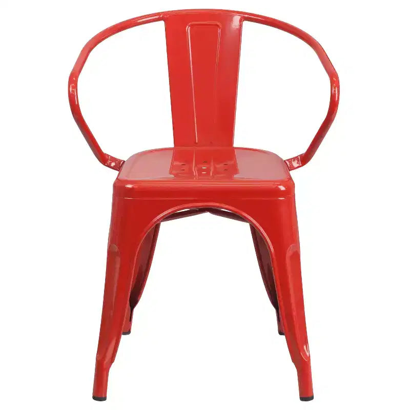 Chaise Emma et Oliver avec accoudoirs, en métal, qualité commerciale, lot de 4, pour l'intérieur et l'extérieur