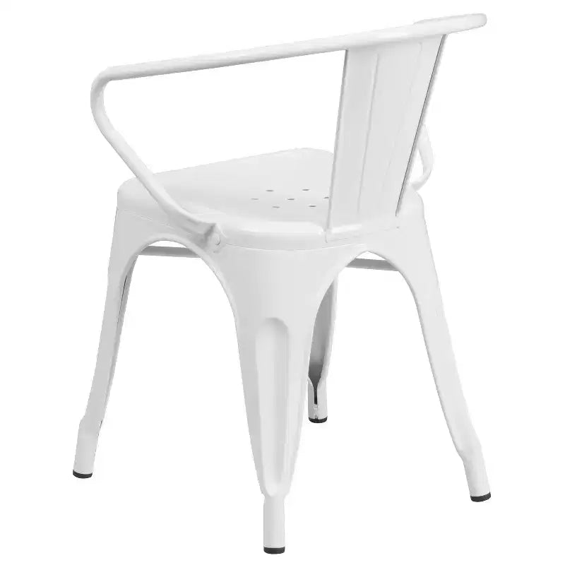 Chaise Emma et Oliver avec accoudoirs, en métal, qualité commerciale, lot de 4, pour l'intérieur et l'extérieur