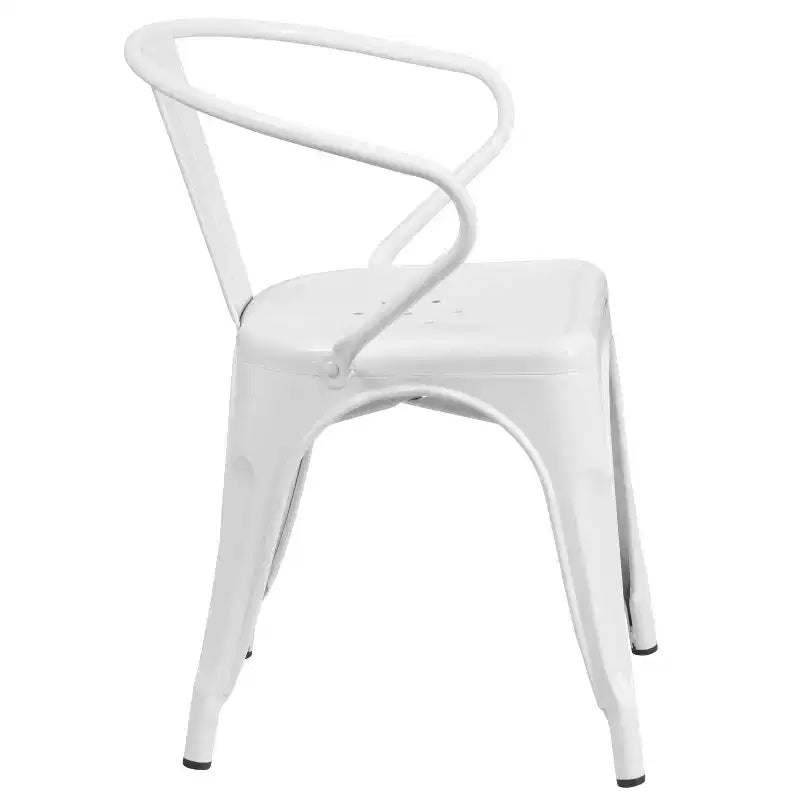 Chaise Emma et Oliver avec accoudoirs, en métal, qualité commerciale, lot de 4, pour l'intérieur et l'extérieur