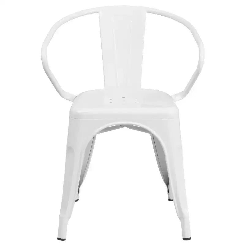 Chaise Emma et Oliver avec accoudoirs, en métal, qualité commerciale, lot de 4, pour l'intérieur et l'extérieur