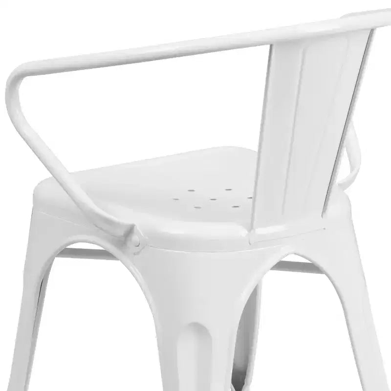 Chaise Emma et Oliver avec accoudoirs, en métal, qualité commerciale, lot de 4, pour l'intérieur et l'extérieur