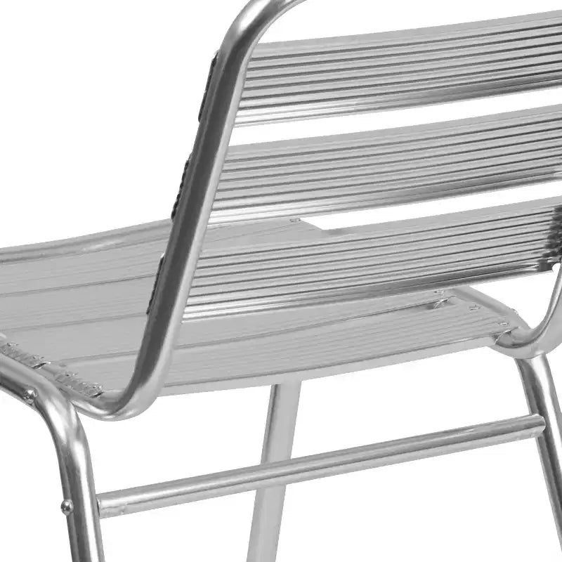 Emma et Oliver - Chaise empilable commerciale en métal pour restaurant, intérieur-extérieur, lot de 4 - Dossier à triple barreau