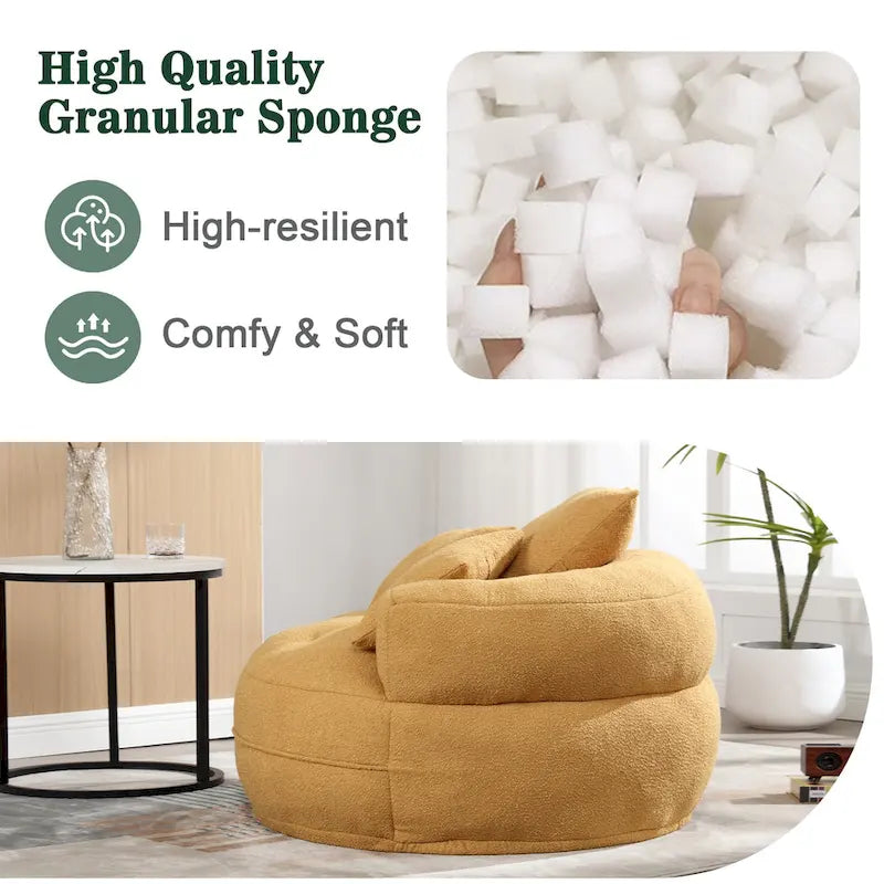 Fauteuil rond paresseux – Blanc/Bleu/Gris/Jaune/Orange/Rose fuchsia/Bleu marine/Vert, siège individuel et deux places