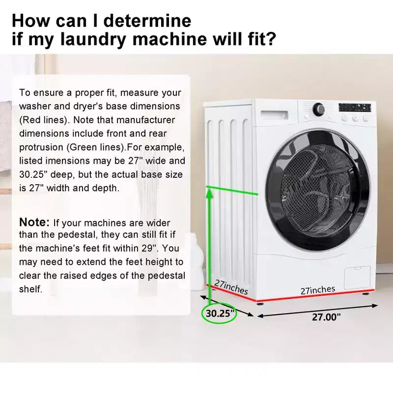 Socle robuste en métal pour lave-linge et sèche-linge noir / blanc – Unité simple, anti-vibration