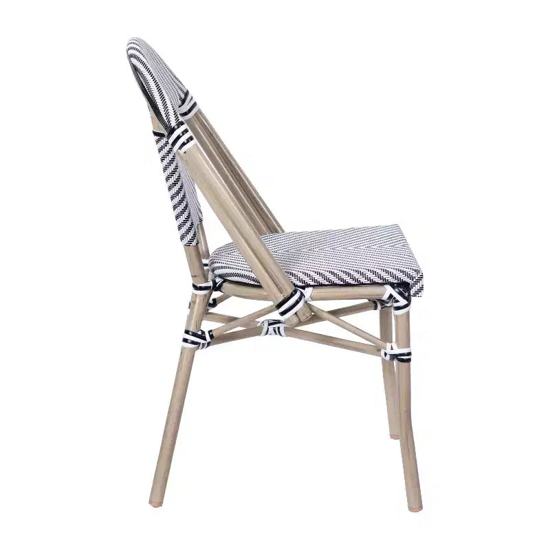 Chaises de bistrot empilables d'intérieur/d'extérieur Emma & Oliver Massalia avec siège en textilène et cadre en aluminium