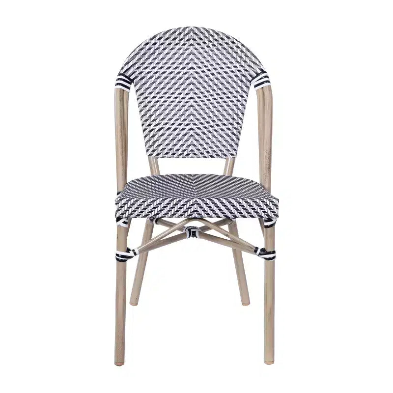 Chaises de bistrot empilables d'intérieur/d'extérieur Emma & Oliver Massalia avec siège en textilène et cadre en aluminium